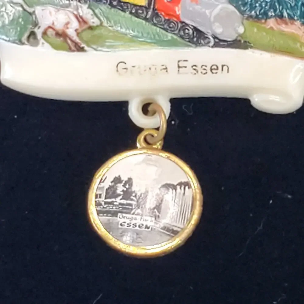 Vintage Original Gruga Essen Celluloid Novelty Brooch Pin 1930s